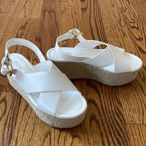 Michael Kors White leather wedge
